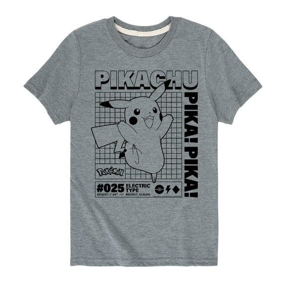 Pokémon - Pikachu Info Chart - Youth Short Sleeve Graphic T-Shirt