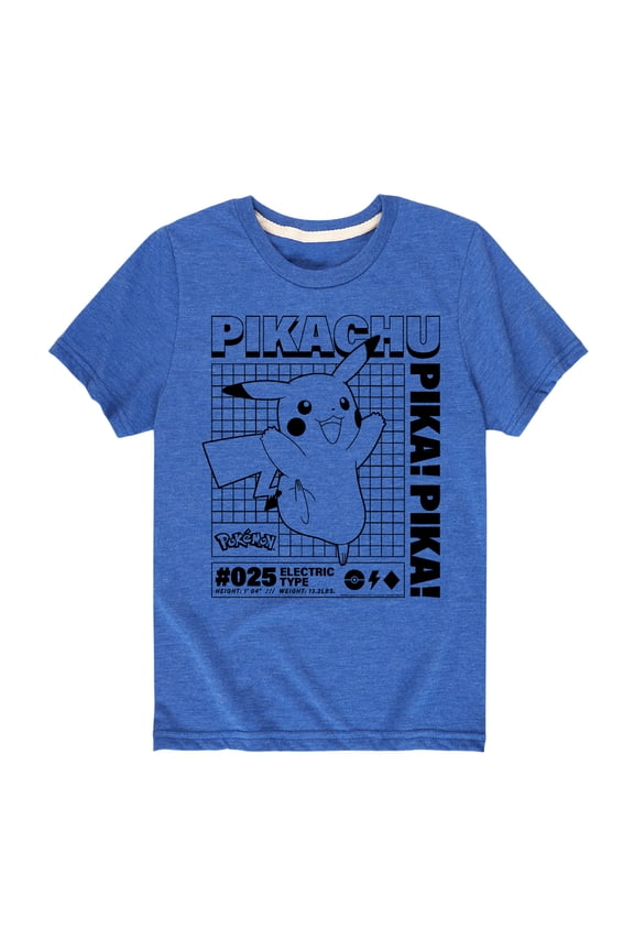 - Pikachu Info Chart - Youth Short Sleeve Graphic T-Shirt