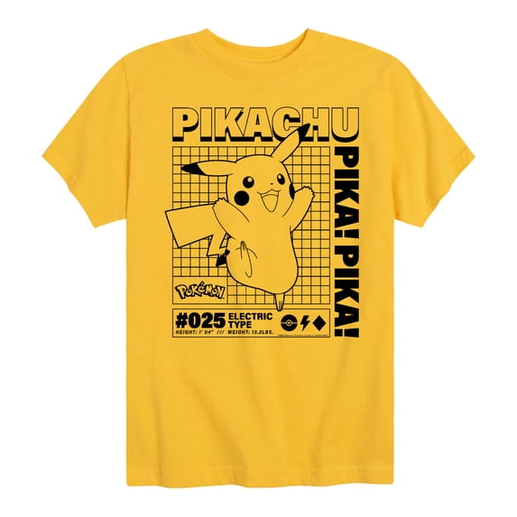 Pokémon - Pikachu Electric Type Stats Short Sleeve Graphic T-Shirt