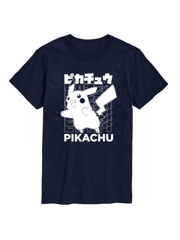 - Pikachu Kanji Men's Short Sleeve Graphic T-Shirt