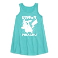 thumbnail image 1 of Pokémon - Pikachu Kanji - Toddler And Youth Girls Short Sleeve Aline Dress, 1 of 3