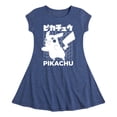 thumbnail image 1 of Pokémon - Pikachu Kanji - Youth Girls Fit And Flare Short Sleeve Dress, 1 of 5
