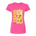 thumbnail image 1 of Pokémon - Pikachu Lightning Bolt - Juniors Fitted Graphic T-Shirt, 1 of 5