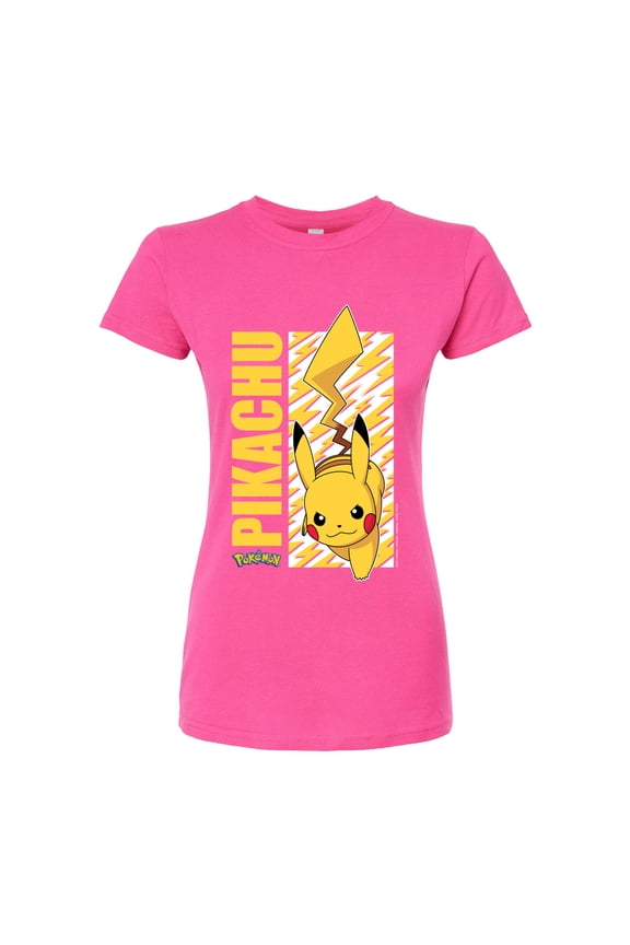 Pokémon - Pikachu Lightning Bolt - Juniors Fitted Graphic T-Shirt
