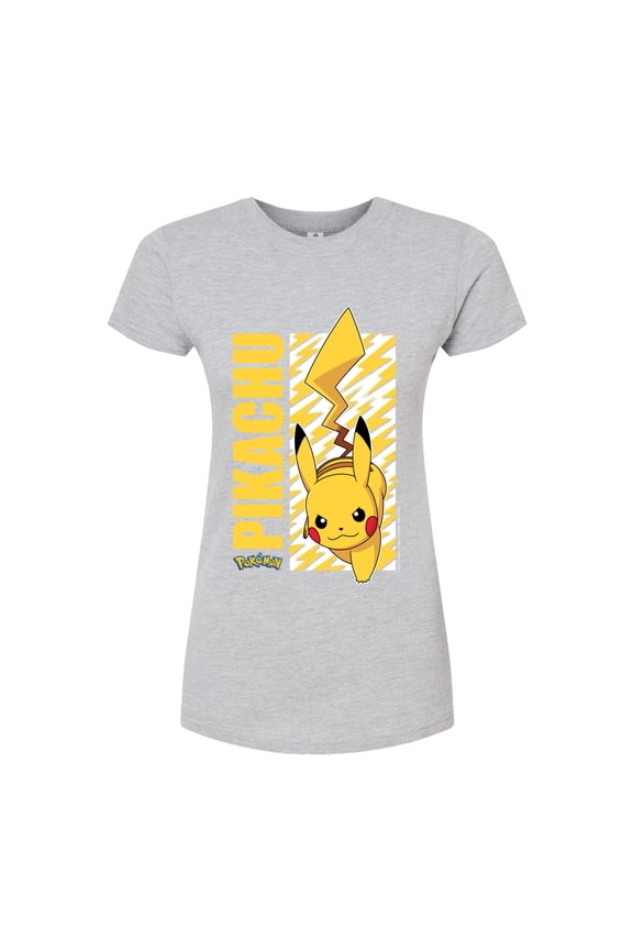 Pokémon - Pikachu Lightning Bolt - Juniors Fitted Graphic T-Shirt