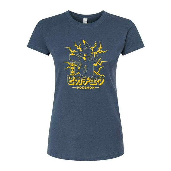 Pokémon - Pikachu Lightning - Juniors Fitted Graphic T-Shirt