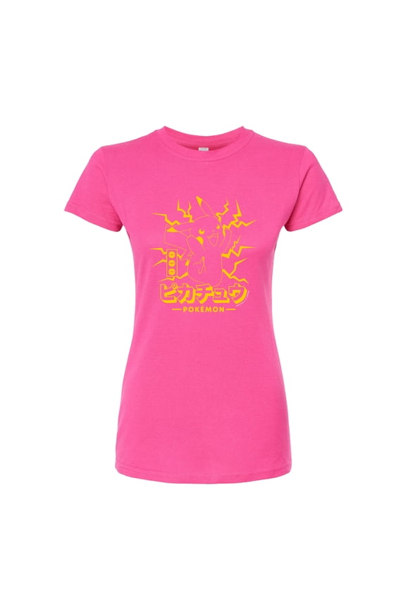 Pokémon - Pikachu Lightning - Juniors Fitted Graphic T-Shirt