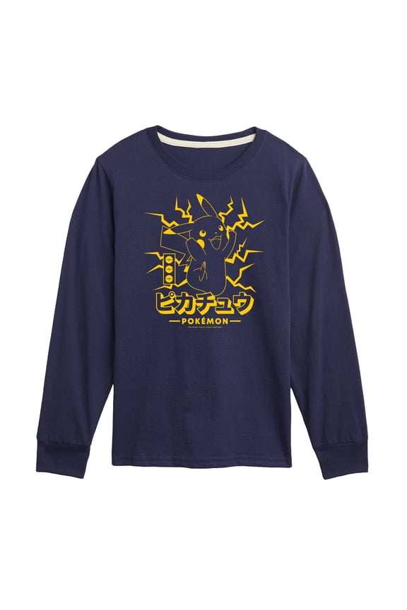 Pokémon - Pikachu Lightning - Youth Long Sleeve Graphic T-Shirt