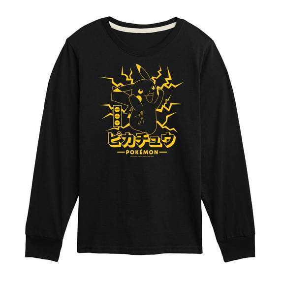 Pokémon - Pikachu Lightning - Youth Long Sleeve Graphic T-Shirt