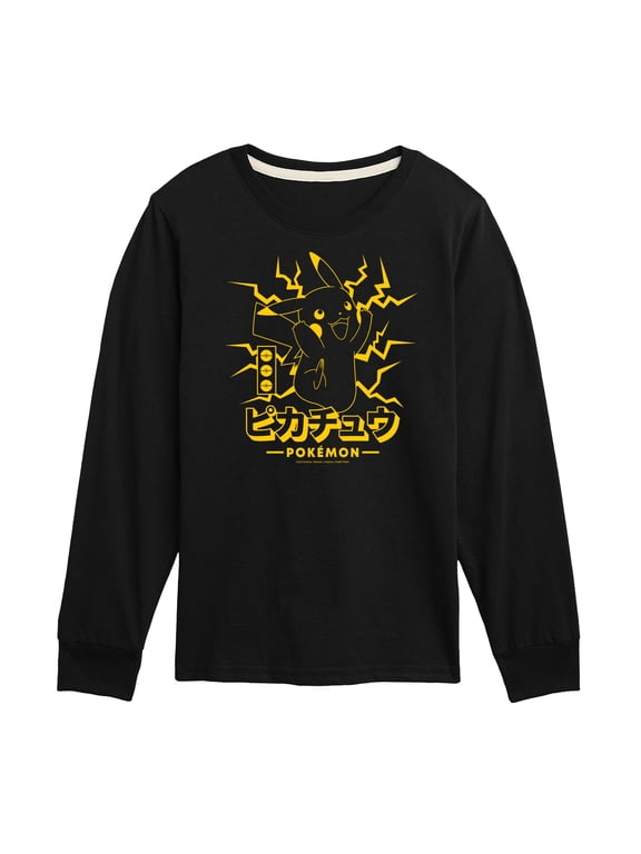 Pokémon - Pikachu Lightning Boys' Long Sleeve Graphic T-Shirt