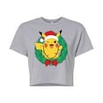 thumbnail image 1 of Pokémon - Pikachu Lights Wreath - Juniors Cropped Cotton Blend T-Shirt, 1 of 5