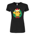 thumbnail image 1 of Pokémon - Pikachu Lights Wreath - Juniors Fitted Graphic T-Shirt, 1 of 5