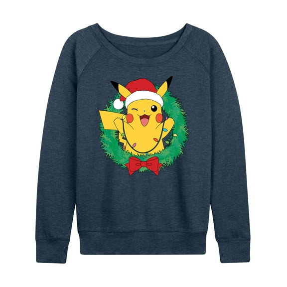 Pokémon - Pikachu Lights Wreath - Women's Lightweight French Terry Long Sleeve Shirt