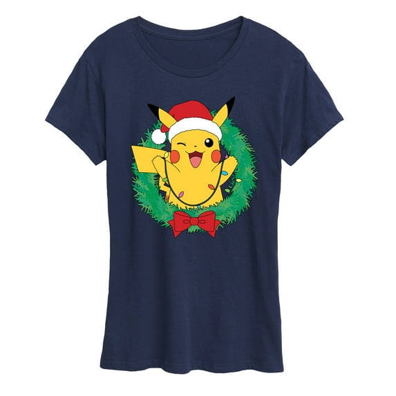 Pokémon - Pikachu Lights Wreath - Women's Short Sleeve Graphic T-Shirt