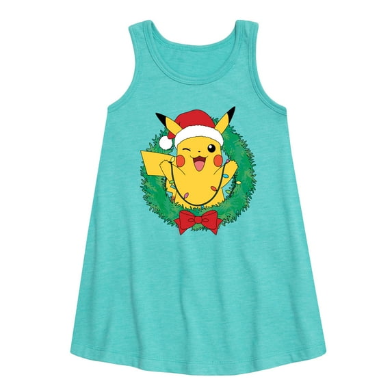 Pokémon - Pikachu Lights Wreath - Youth Girls A-line Dress