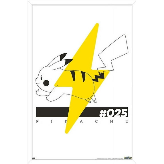 Pokemon - Pikachu Line 25 Wall Poster, 14.725" x 22.375" Framed