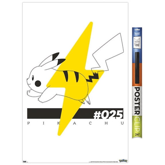 Pokémon - Pikachu Line 25 Wall Poster, 22.375" x 34"