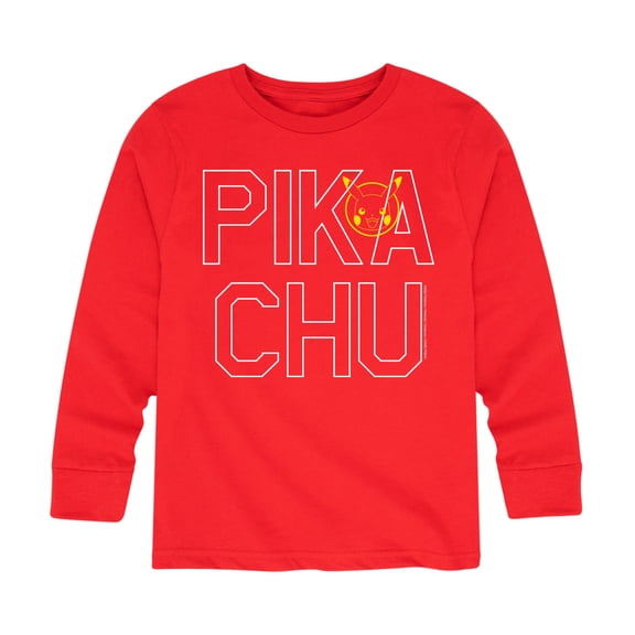 Pokémon - Pikachu Logo Style - Youth Long Sleeve Graphic T- Shirt