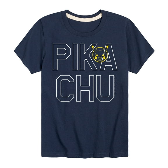 Pokémon - Pikachu Logo Style - Youth Short Sleeve Graphic T- Shirt