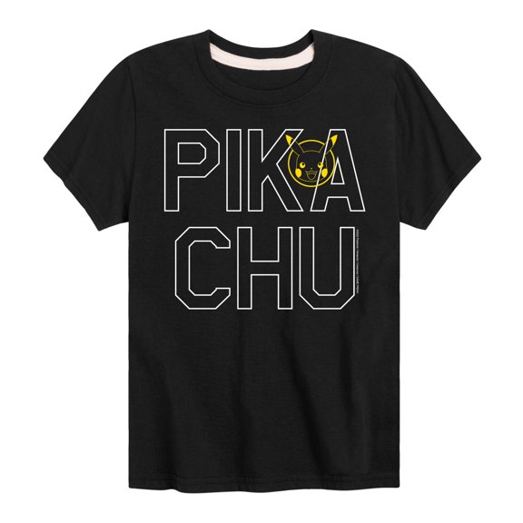 Pokémon - Pikachu Logo Style - Youth Short Sleeve Graphic T- Shirt