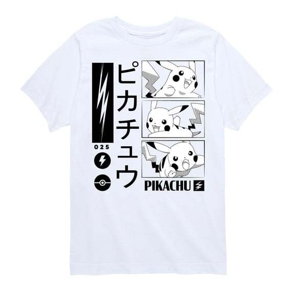 Pokémon - Pikachu Manga Comic Style Lightning Short Sleeve Graphic T-Shirt