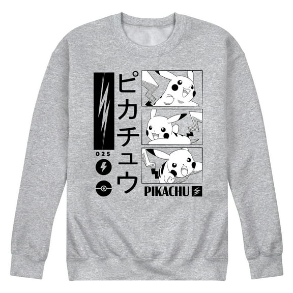 Pokémon - Pikachu Manga Panels - Men's Crew Neck Fleece Pullover
