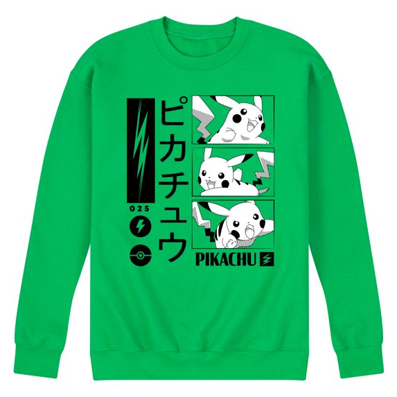 Pokémon - Pikachu Manga Panels - Men's Crew Neck Fleece Pullover