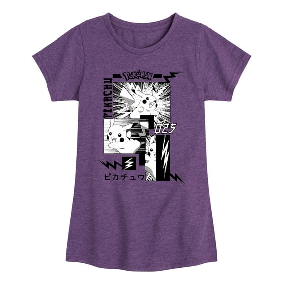 Pokémon - Pikachu Manga - Youth Girls Short Sleeve Graphic T-Shirt