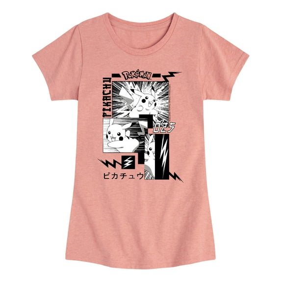 Pokémon - Pikachu Manga - Youth Girls Short Sleeve Graphic T-Shirt