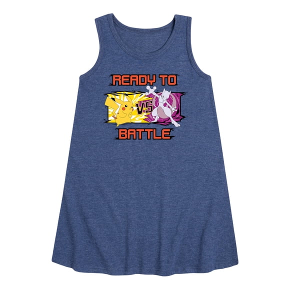 Pokémon  - Pikachu Mewtwo Battle - Youth Girls A-line Dress