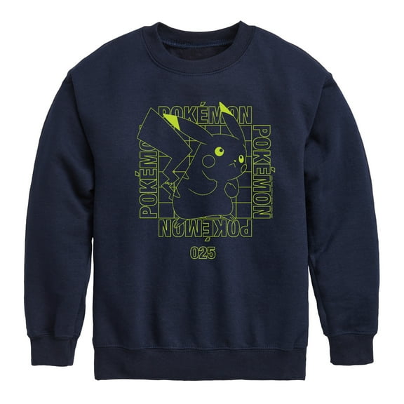 Pokémon - Pikachu Neon Battle Mode - Youth Crewneck Fleece Sweatshirt