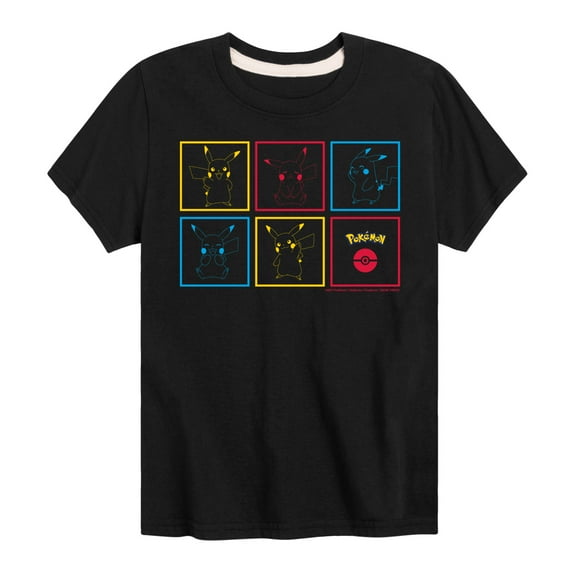 Pokémon - Pikachu Neon Boxes - Youth Short Sleeve Graphic T-Shirt