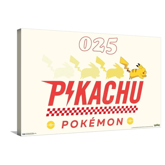 Pokémon - Pikachu Nostalgia Canvas Wall Poster, 22.375" x 34"