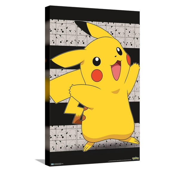 Pokémon - Pikachu Open Arms Canvas Wall Poster, 14.725" x 22.375"