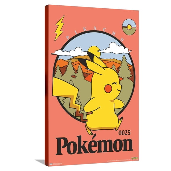 Pokémon - Pikachu Outdoor Adventure Canvas Wall Poster, 22.375" x 34"