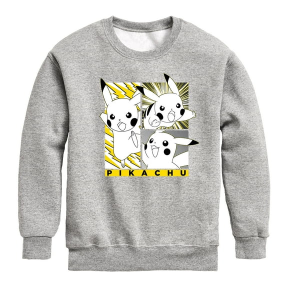 Pokémon - Pikachu Panel Comic Manga - Youth Crewneck Fleece Sweatshirt
