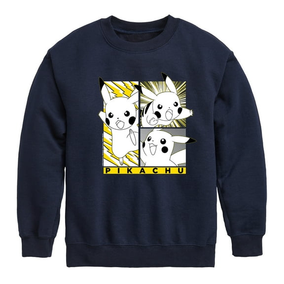 Pokémon - Pikachu Panel Comic Manga - Youth Crewneck Fleece Sweatshirt