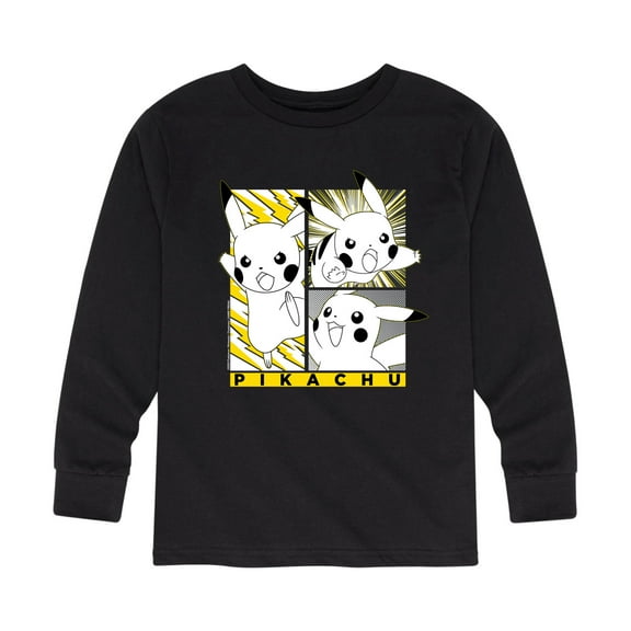 Pokémon - Pikachu Panel Comic Manga - Youth Long Sleeve Graphic T- Shirt