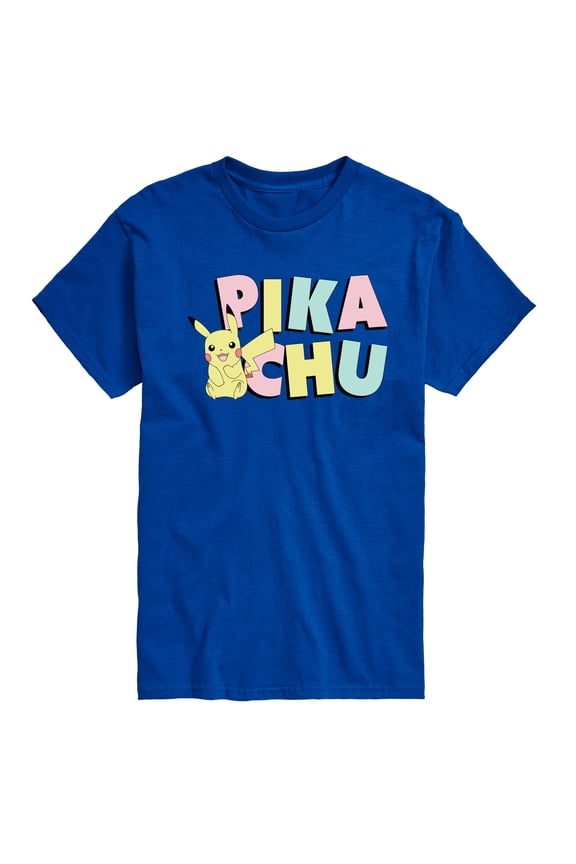 Pokémon - Pikachu Pastel Name  - Men's Short Sleeve Graphic T-Shirt