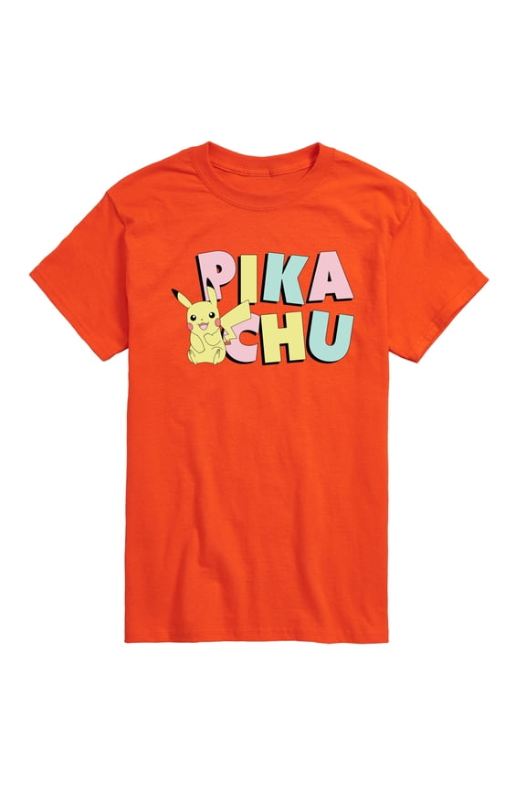 Pokémon - Pikachu Pastel Name  - Men's Short Sleeve Graphic T-Shirt