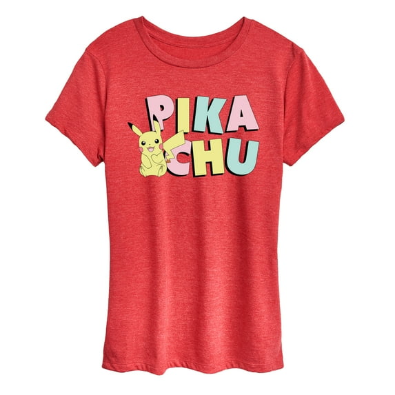 Pokémon - Pikachu Pastel Name - Women's Short Sleeve Graphic T-Shirt