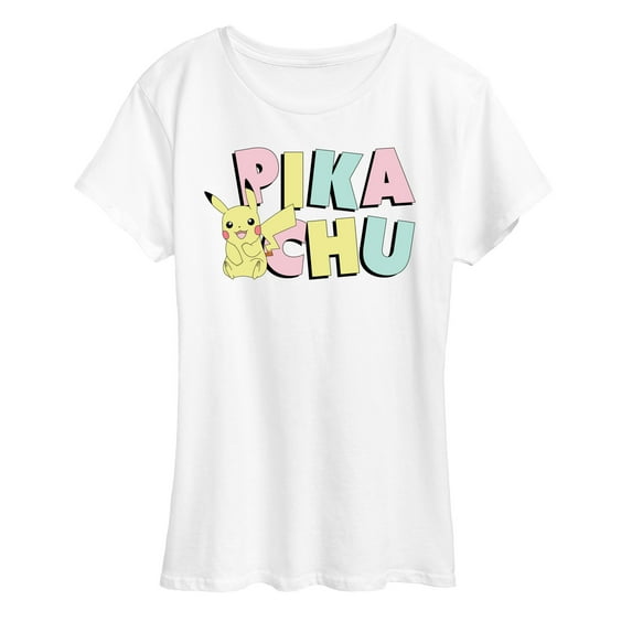 Pokémon - Pikachu Pastel Name - Women's Short Sleeve Graphic T-Shirt