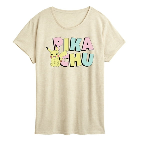 Pokémon - Pikachu Pastel Name - Women's Short Sleeve Graphic T-Shirt
