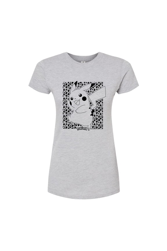 Pokémon - Pikachu Pattern - Juniors Fitted Graphic T-Shirt