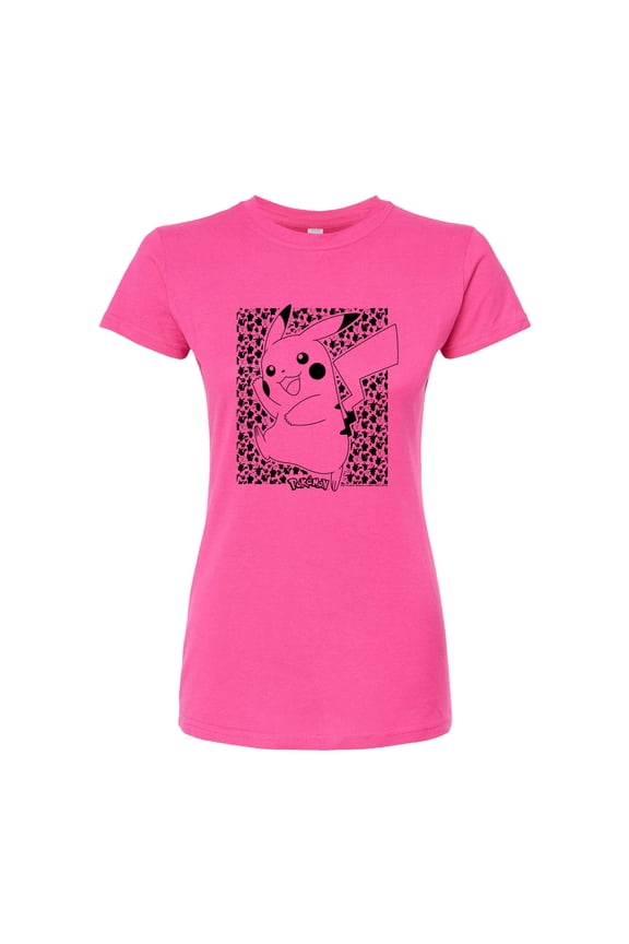 Pokémon - Pikachu Pattern - Juniors Fitted Graphic T-Shirt