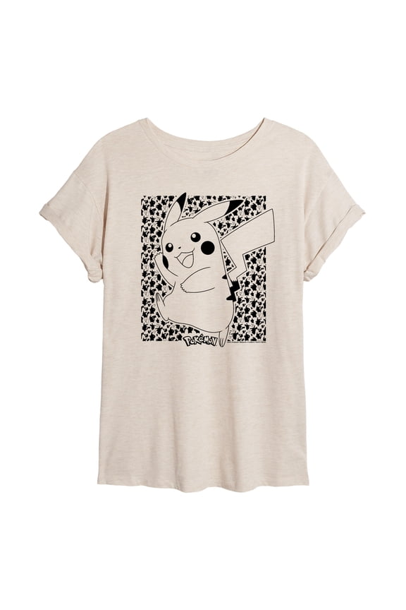Pokémon - Pikachu Pattern - Women's Oversized T-Shirt