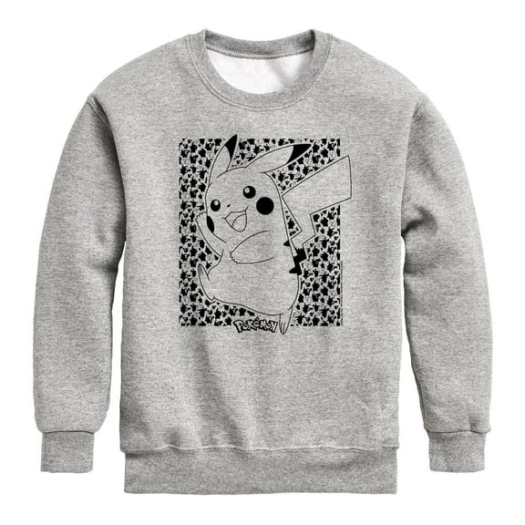 Pokémon - Pikachu Pattern - Youth Crewneck Fleece Sweatshirt
