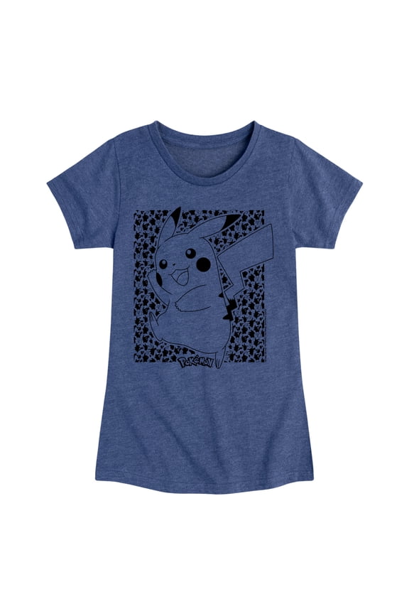 Pokémon - Pikachu Pattern - Youth Girls Short Sleeve Graphic T-Shirt