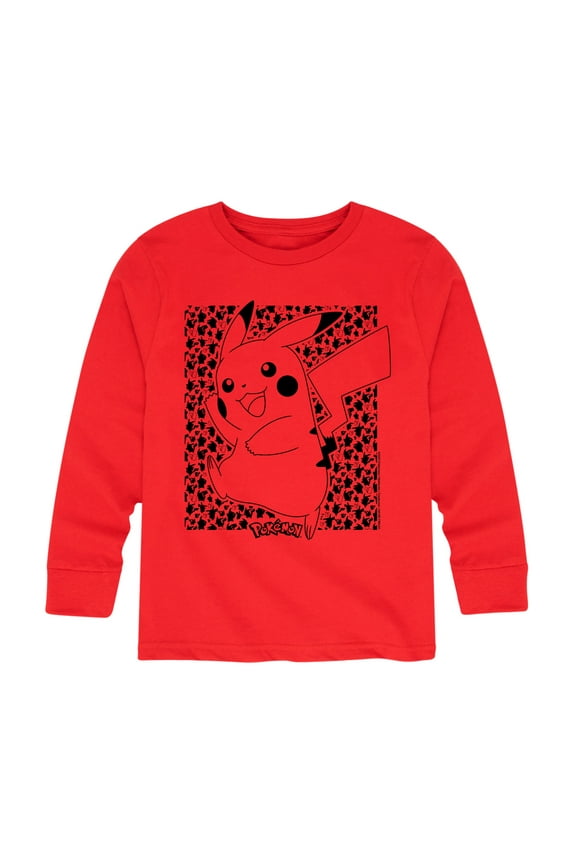 Pokémon - Pikachu Pattern - Youth Long Sleeve Graphic T-Shirt