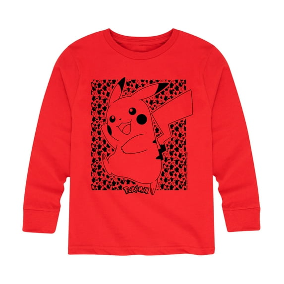 Pokémon - Pikachu Pattern - Youth Long Sleeve Graphic T-Shirt